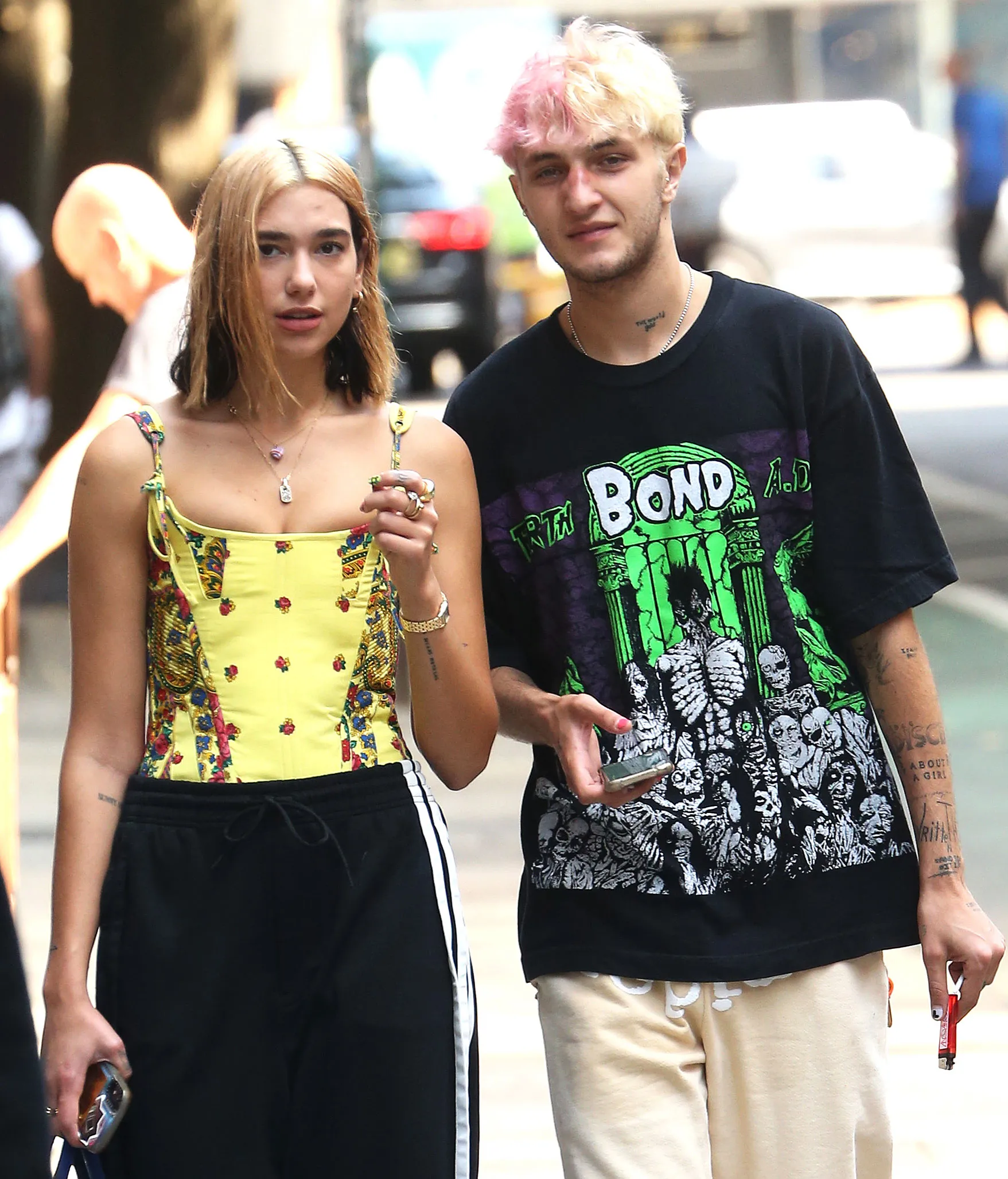 Dua Lipa and Anwar Hadid Sport Matching Nail Looks