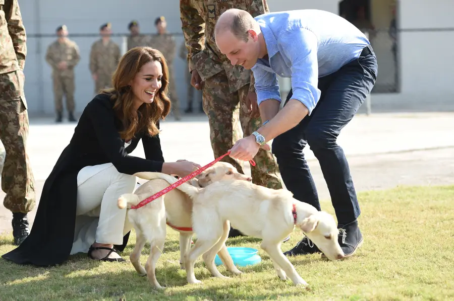 Duchess Kate Prince William Play With Pups on Last Day in Pakistan