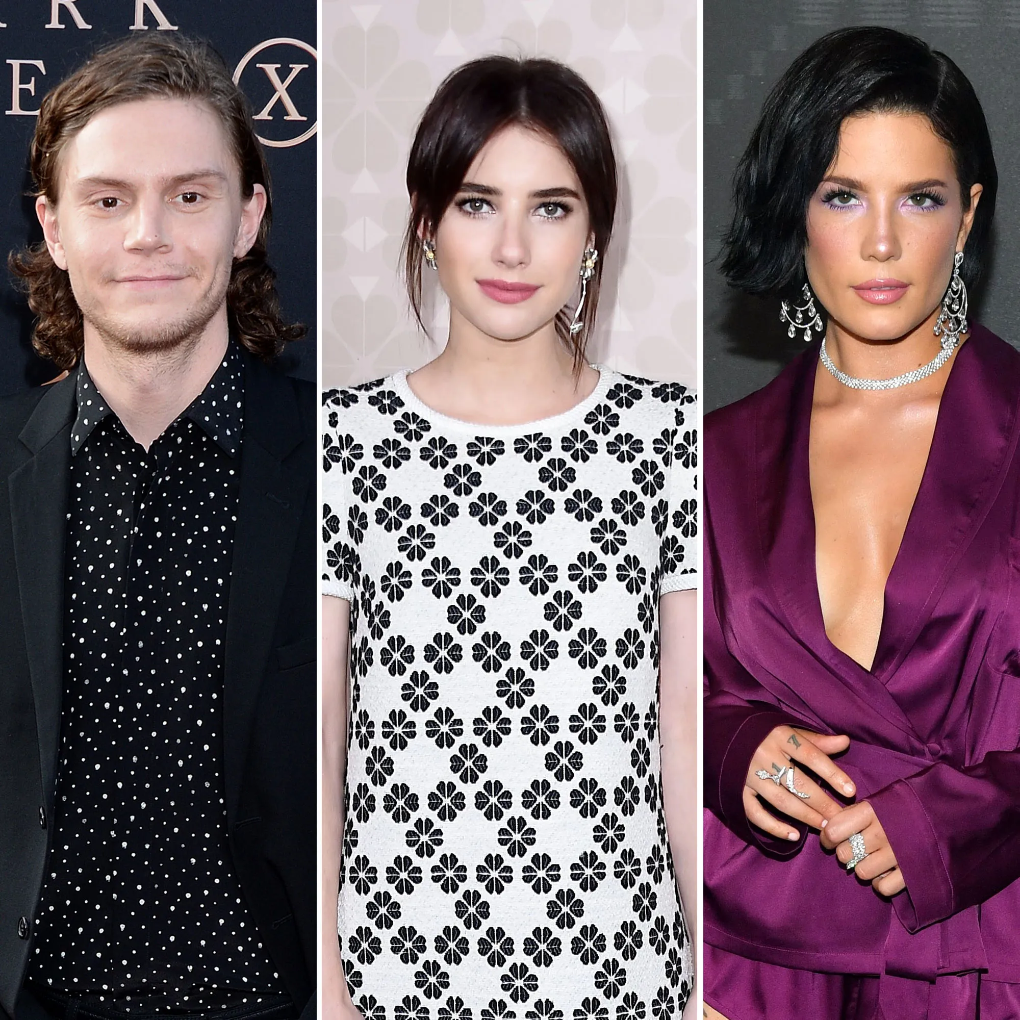 Evan Peters Wearing Saint Laurent, Yves, YSL, Emma Roberts Wearing Kate Spade and Halsey Wearing Savage x Fenty Toxic Relationship