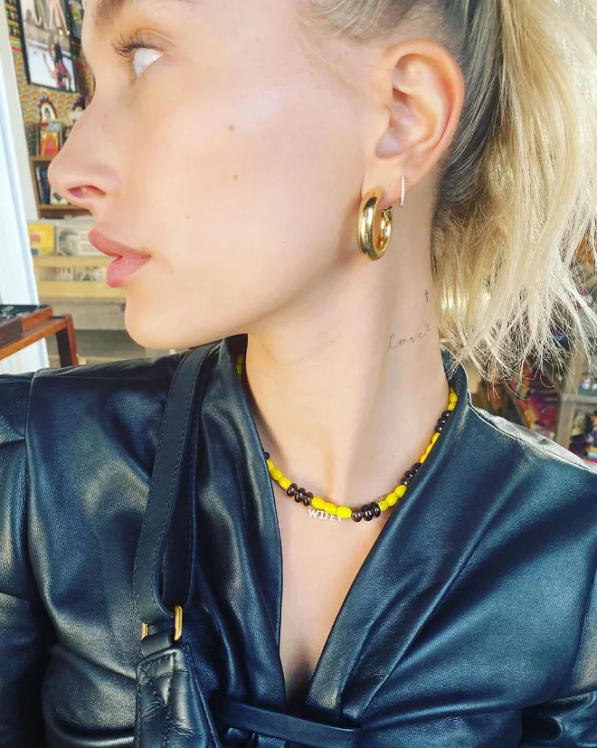 Hailey Bieber DIY Necklace Wifey Instagram