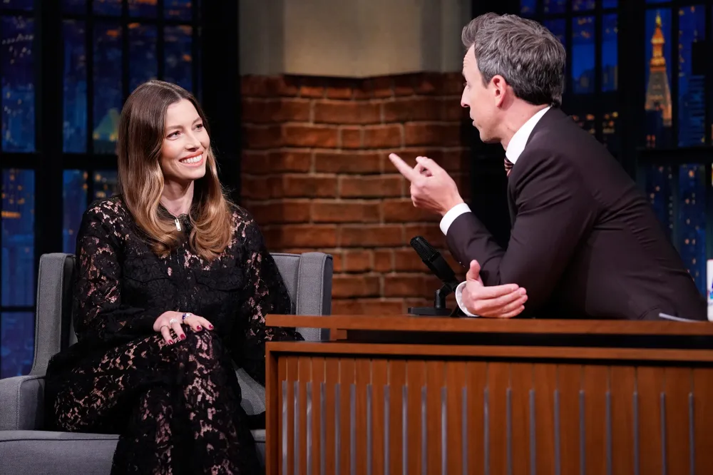 Jessica Biel Talks Son Silas Skiing With Seth Meyers