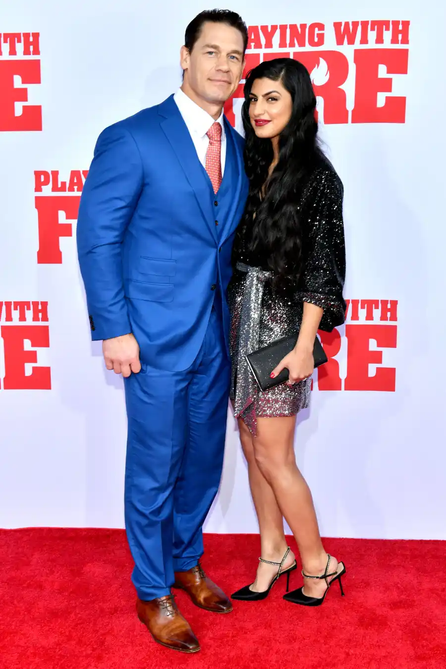 John Cena and Girlfriend Shay Shariatzadeh Make Red Carpet Debut at Playing with Fire Film Premiere