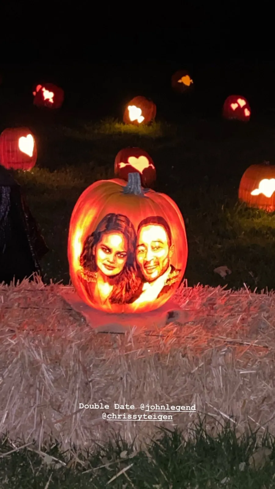 Kanye West and Kim Kardashian Nights of the Jack Fall Family Fun Gallery Halloween Carved Pumpkin John Legend Chrissy Teigen