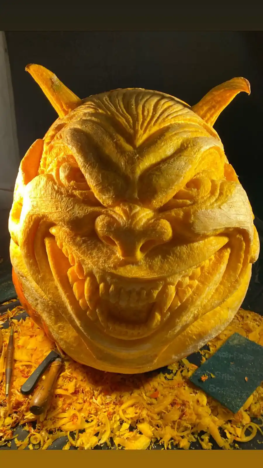 Kanye West and Kim Kardashian Nights of the Jack Fall Family Fun Gallery Halloween Carved Pumpkin