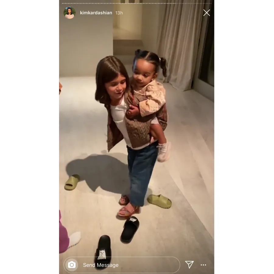 Kardashian Kids Penelope Gives Chicago Piggyback Ride