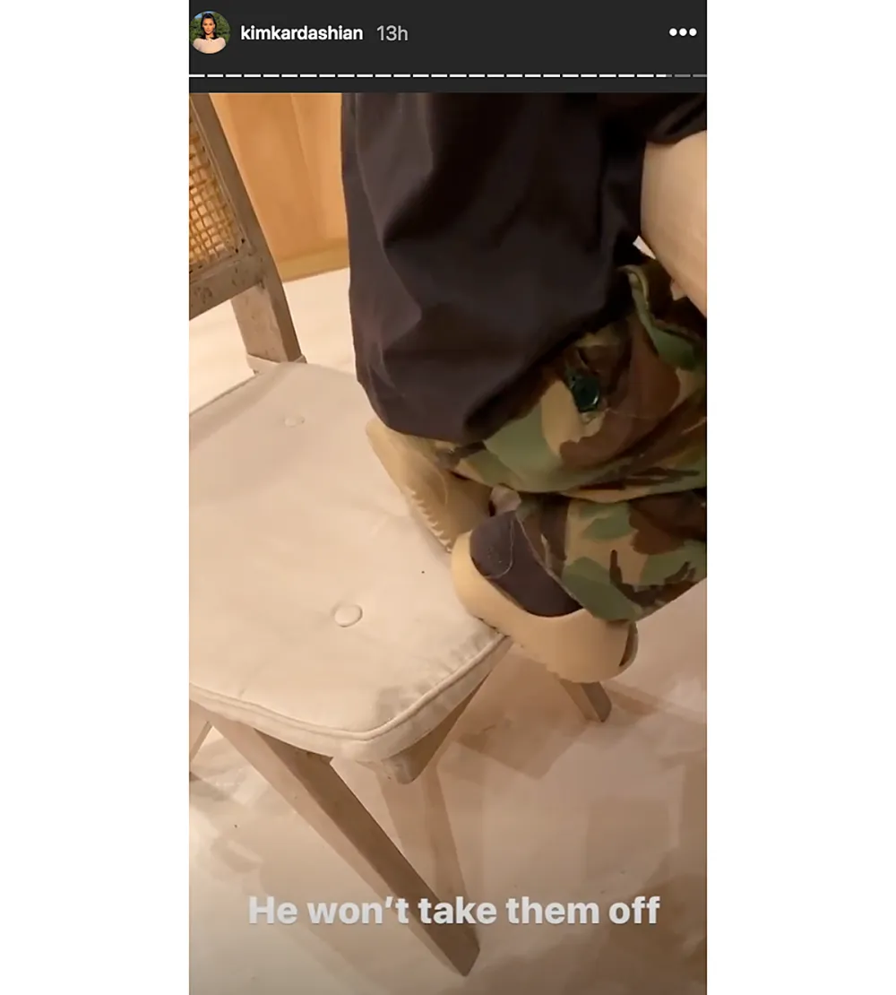 Kim Kardashian West's Kids Wear New Yeezy Slides