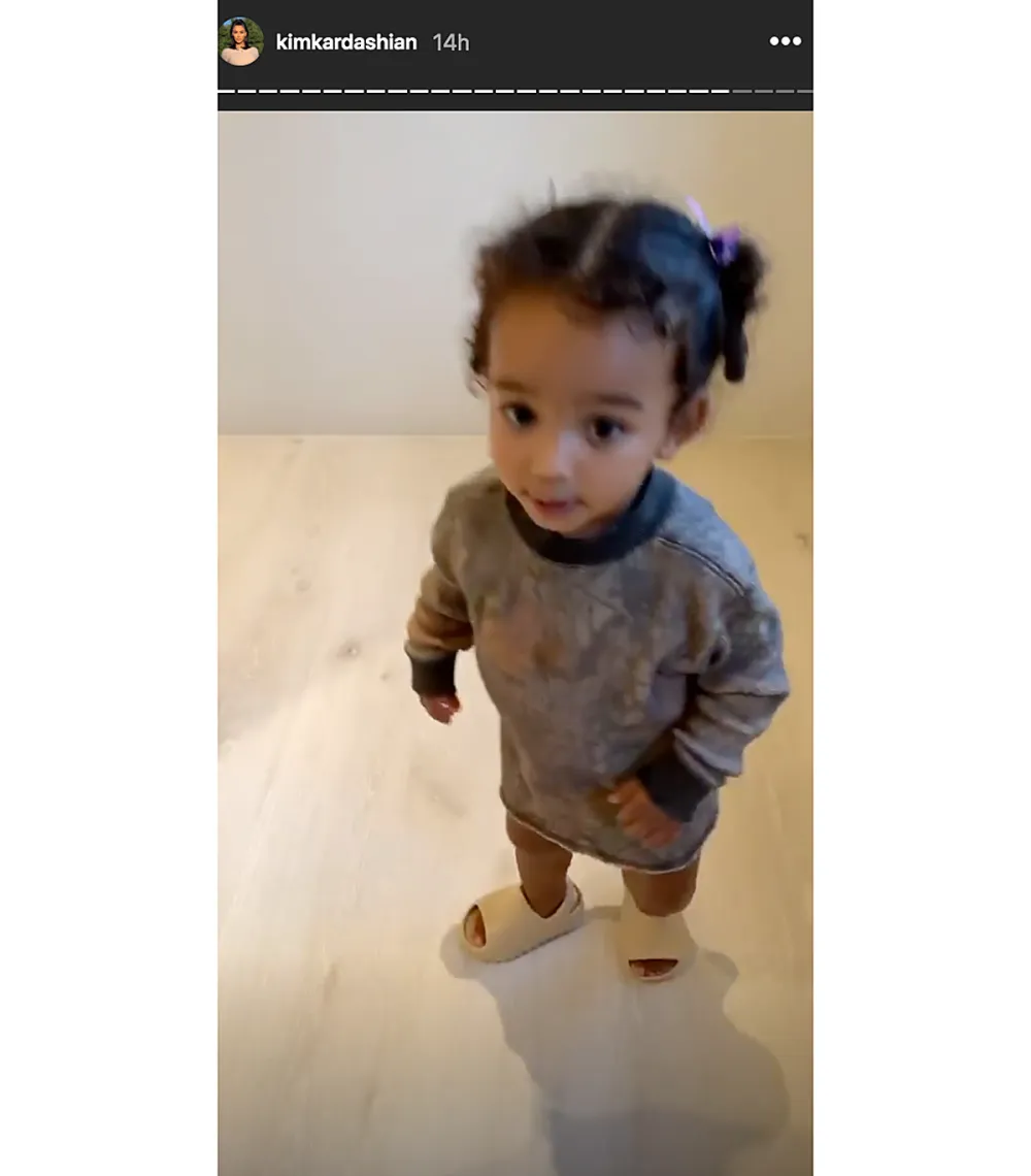 Kim Kardashian West's Kids Wear New Yeezy Slides