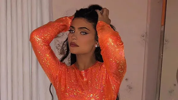 Kylie Jenner Orange Jumpsuit October Instagram October 2, 2019
