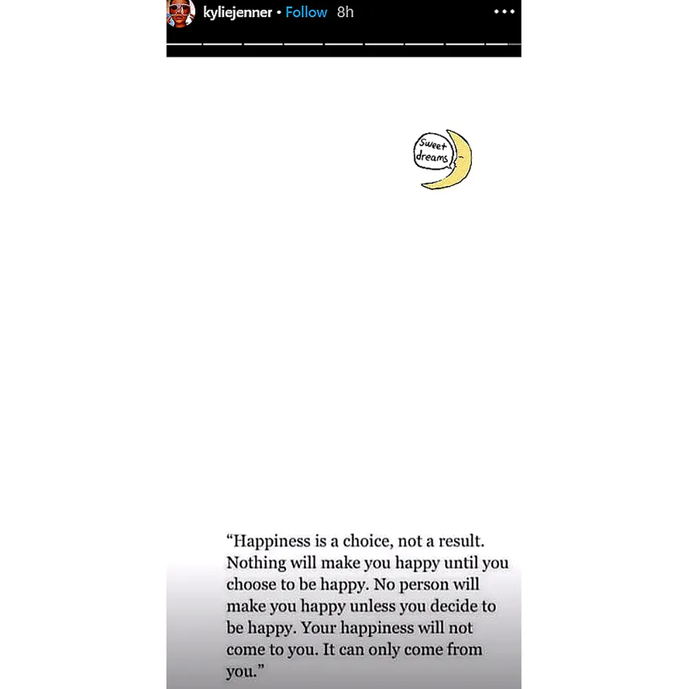 Kylie Jenner Shares Cryptic Quote About Happiness After Travis Scott Split