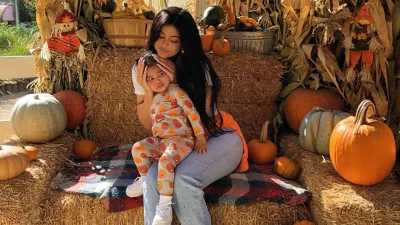 Kylie Jenner, Stormi, True at Pumpkin Patch Fall Farm