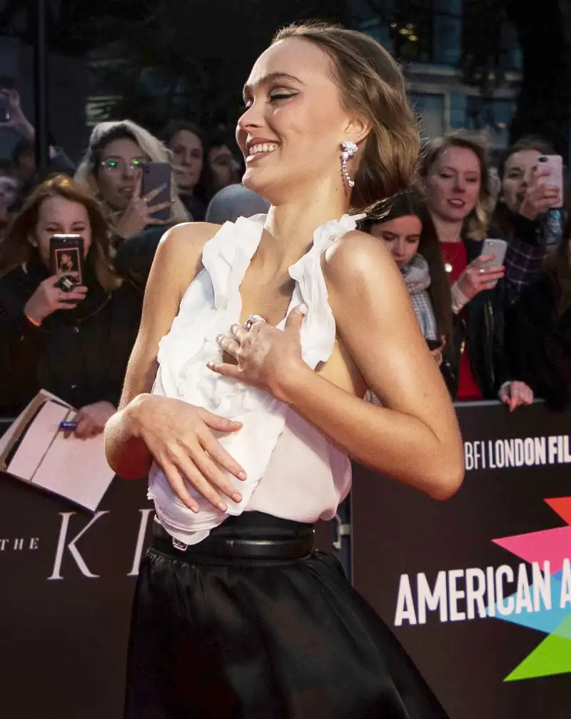 Lily Rose Depp Wardrobe Malfunction "The King" Premiere