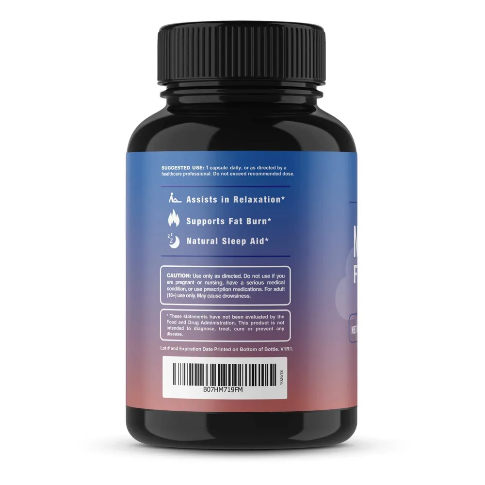 MAV Nutrition Night Time Fat Burner bottle label
