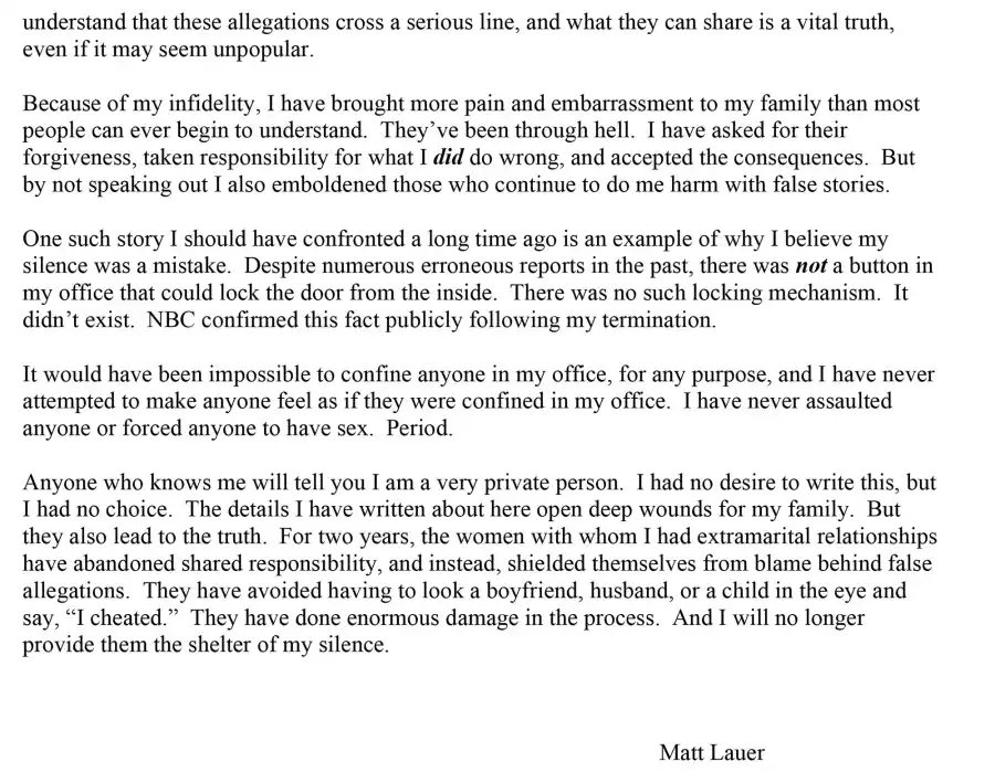 Matt Lauer Open Letter Page 3