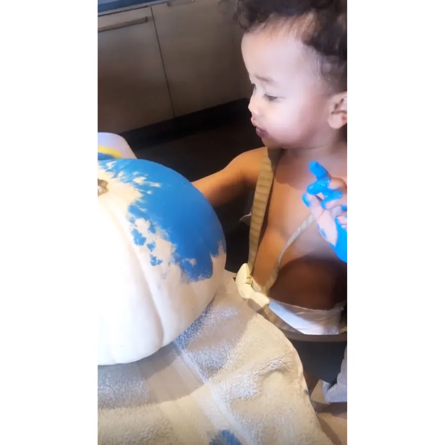 Miles Painting a Pumpkin for Halloween 2019