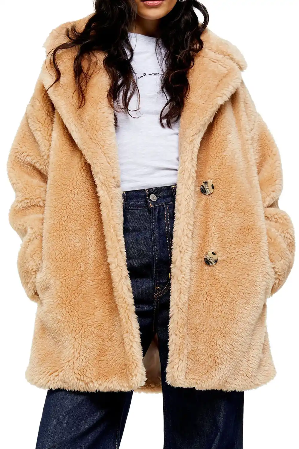 Topshop Faux Fur Coat