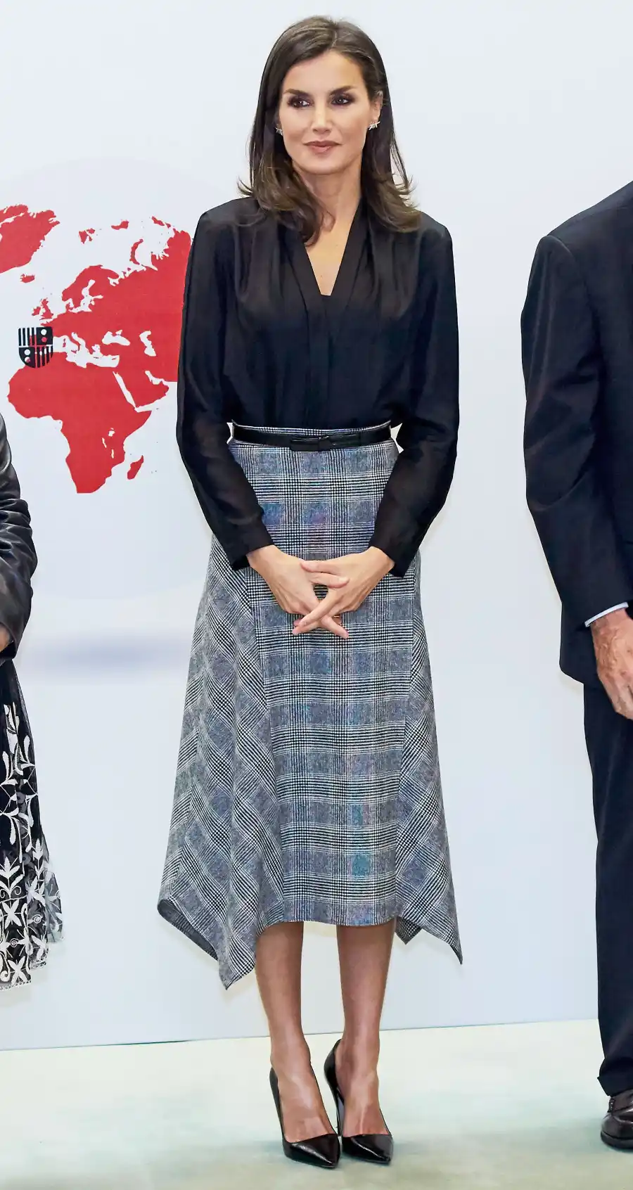 Queen Letizia Plaid Skirt October 30, 2019