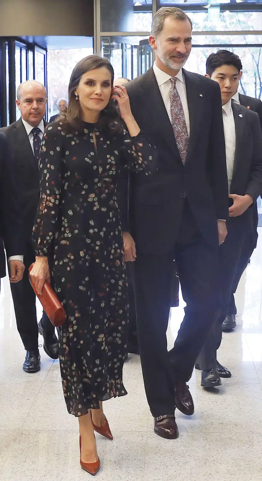 Queen Letizia Polka-Dot Dress October 24, 2019