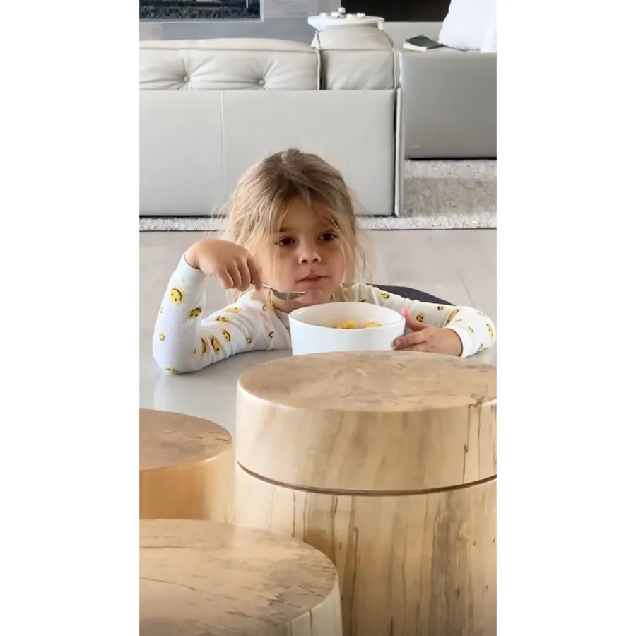 Reign Disick Photo Album Drowsily Eating Cereal