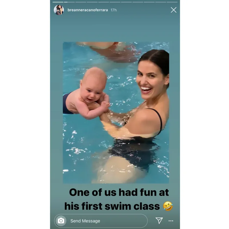 Swimming Celeb Babies Jerry Ferrara and Breanne Racano