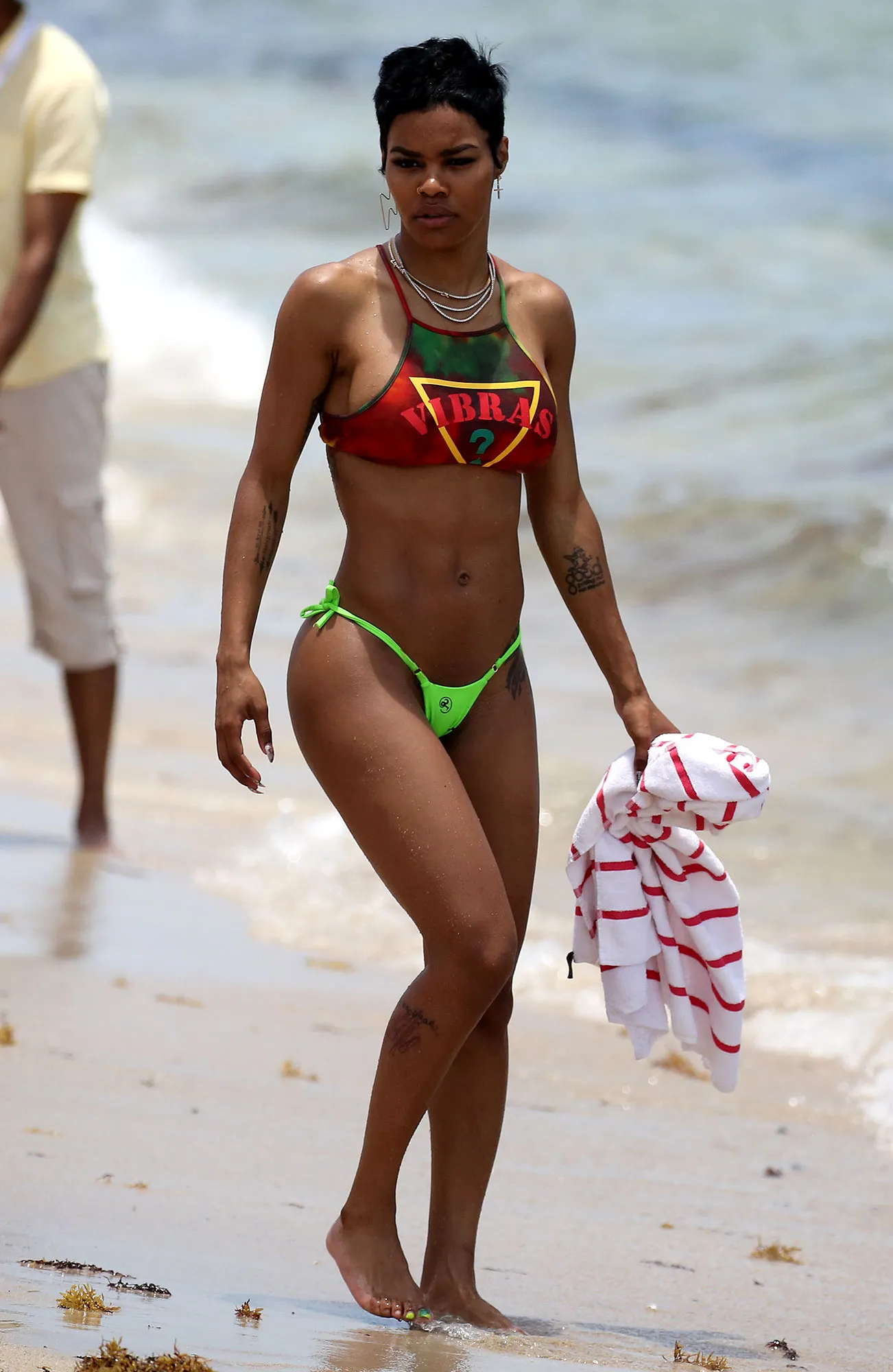 Teyana Taylor Abs Bathing Suit Bikini