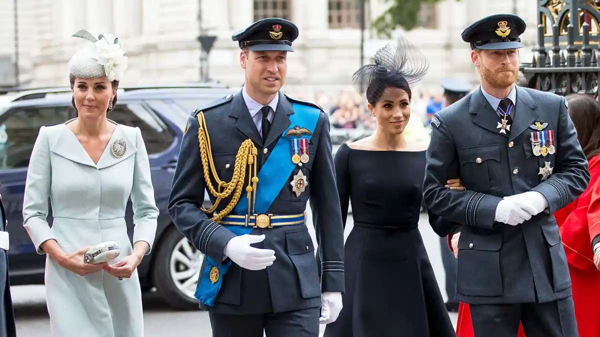 The Royals Prince William, Duchess Kate, Duchess Meghan, Prince Harry