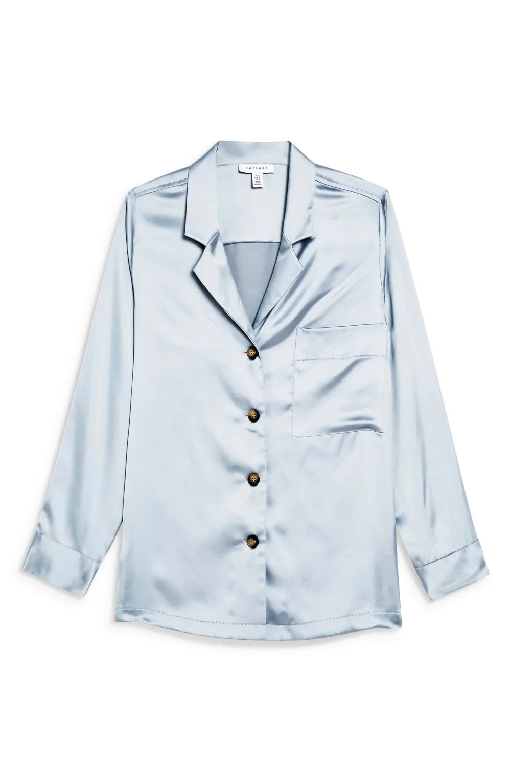 Topshop Satin Button-Up Shirt flat