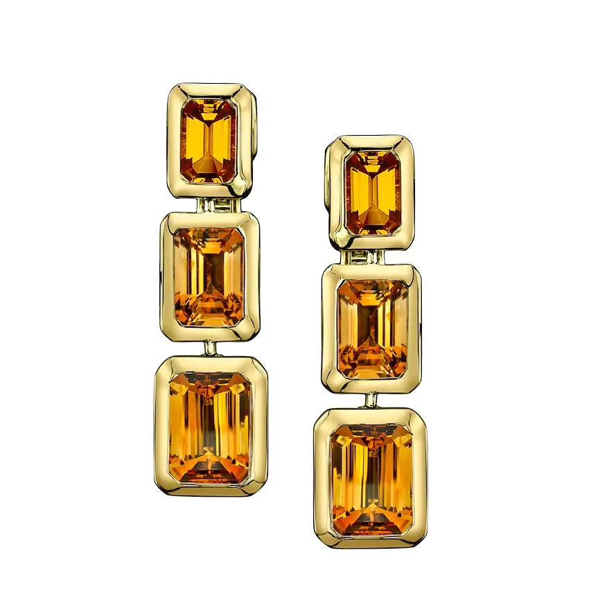 Zahara Tablet Citrine Earrings