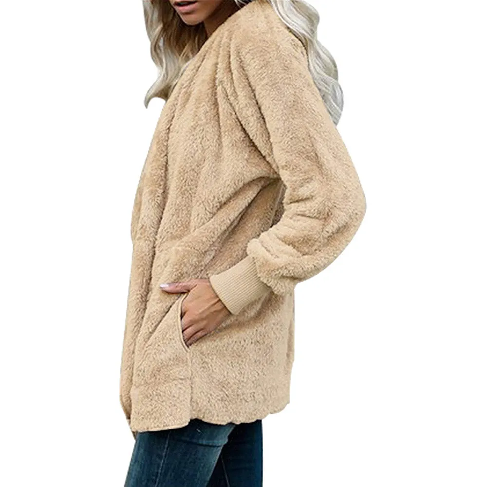 Dokotoo Womens Fuzzy Hooded Cardigan