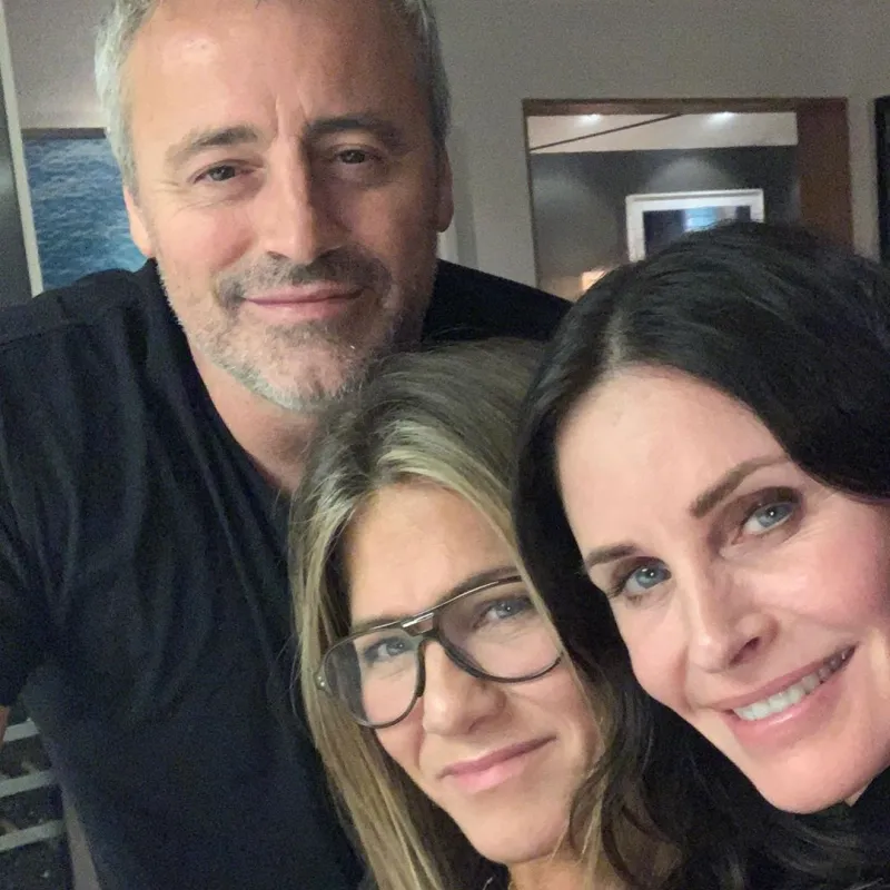 costars reunited Friends Jennifer Aniston, Courteney Cox and Matt LeBlanc