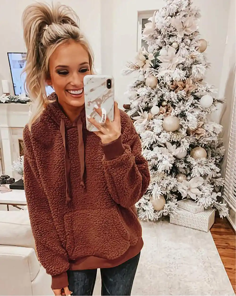 KIRUNDO Winter Fleece Hoodie