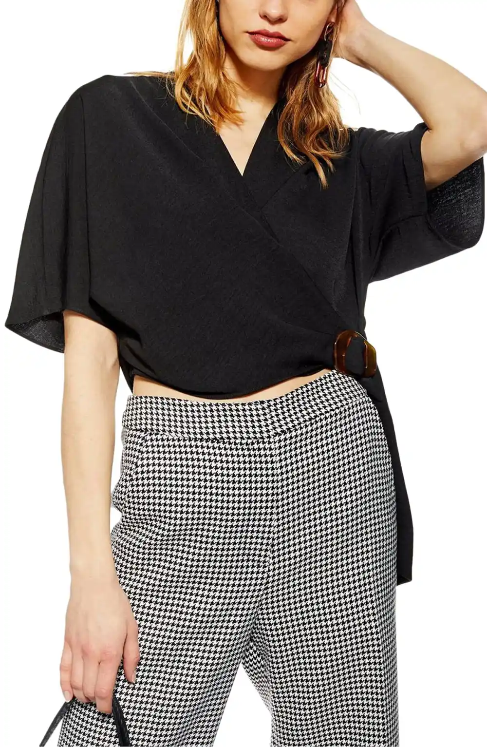 Topshop Buckle Wrap Top
