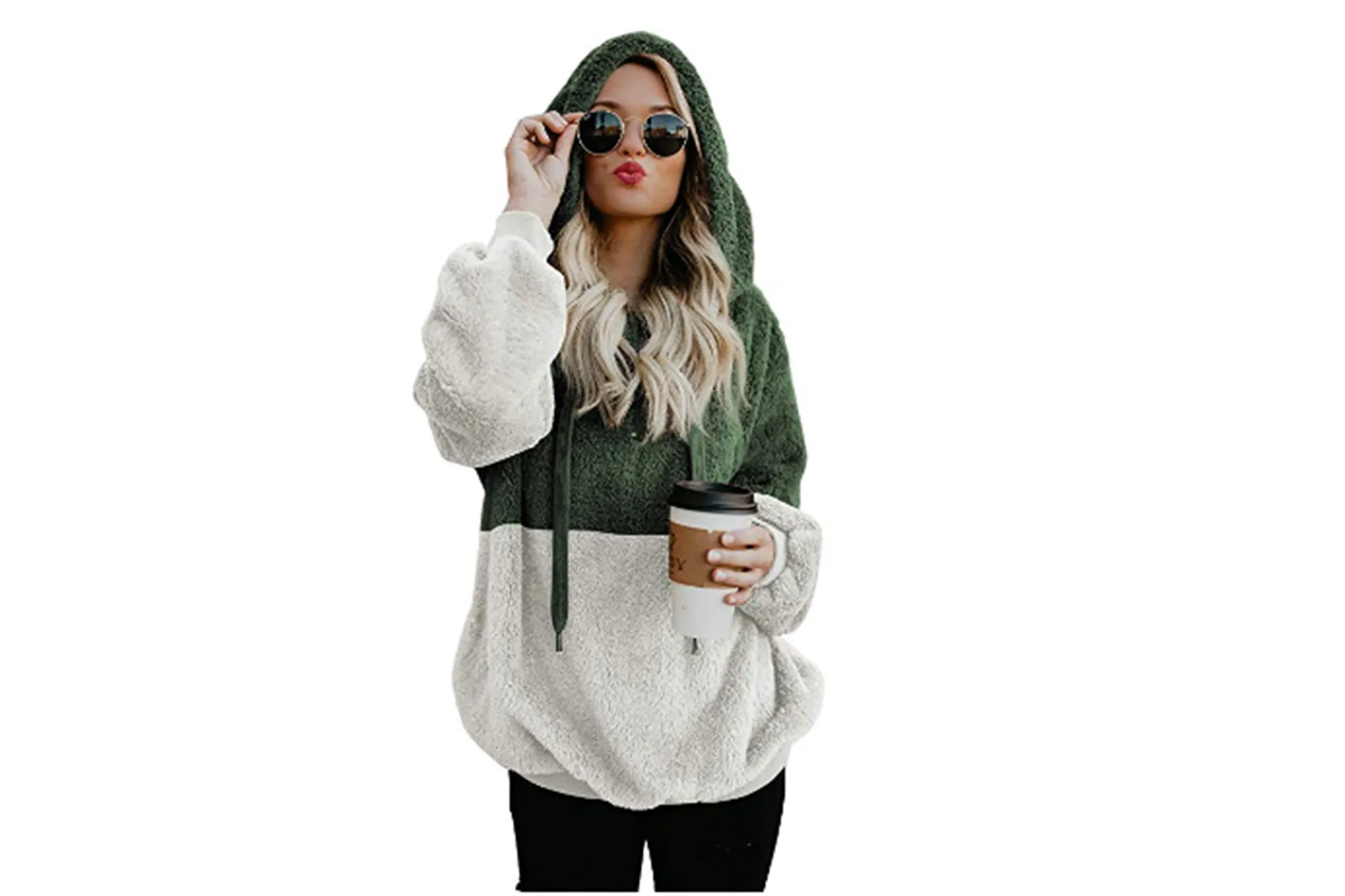 Dokotoo Womens Fuzzy Casual Loose Sweatshirt