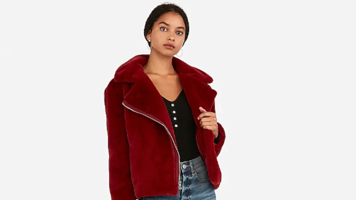 Asymmetrical Zip Faux Fur Moto Jacket