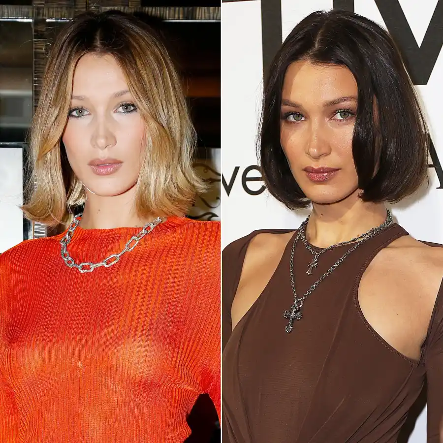 Bella Hadid Hair Change Blonde to Brunette