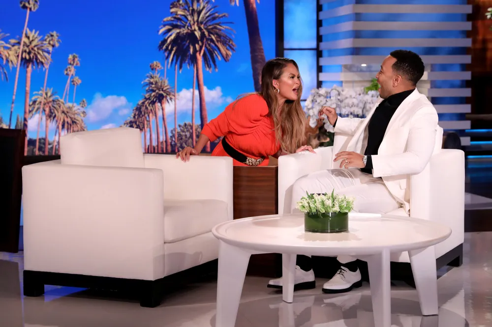 Chrissy Teigen Scares John Legend on 'The Ellen DeGeneres Show'