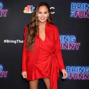 Chrissy Teigen Wearing Lado Bokuchava, Shoes by Giuseppe Zanotti
