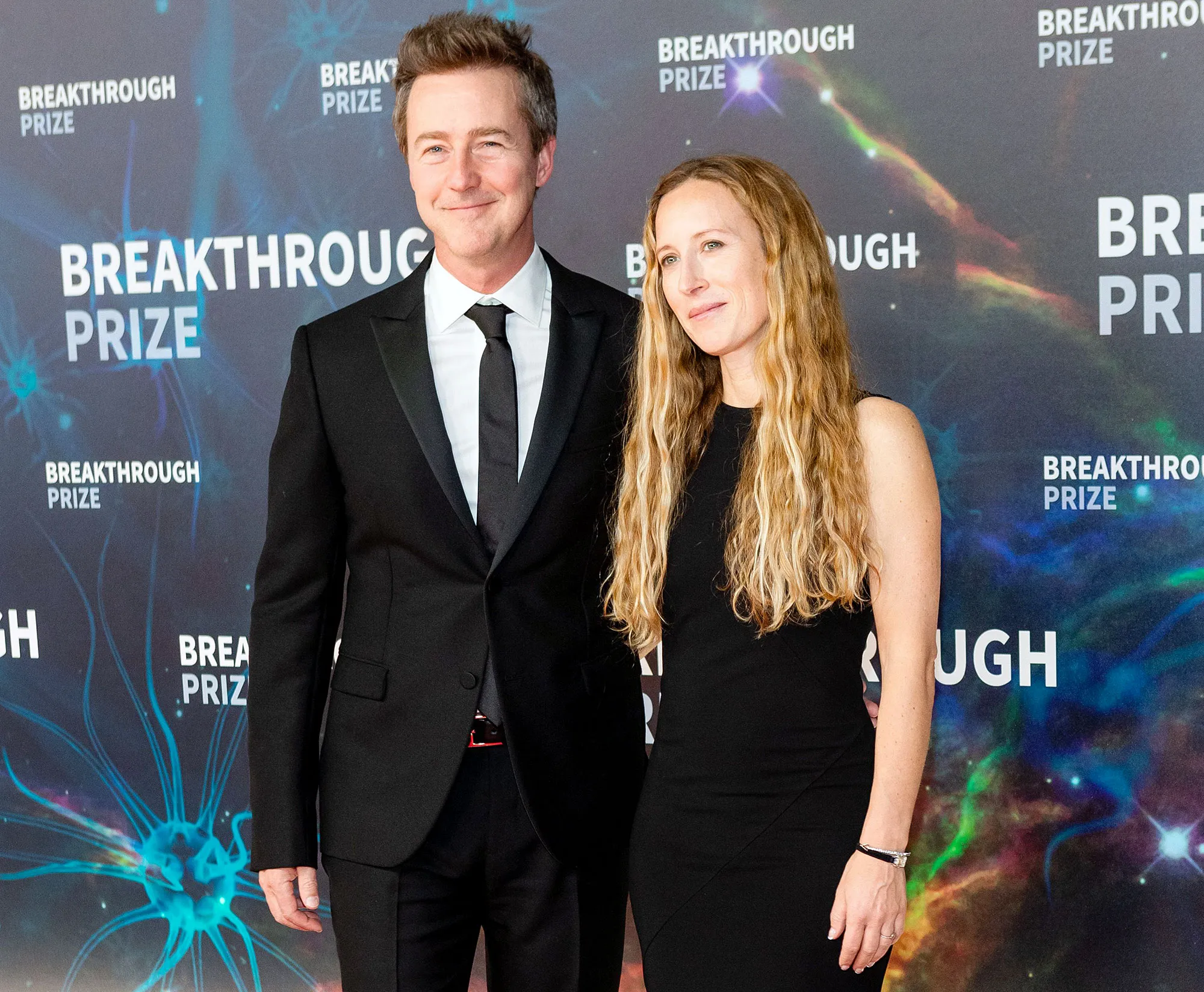 Edward Norton and Shauna Robertson at Breakthrough Prize Ceremony Talks Oscar Nominations and Life Lessons for Son