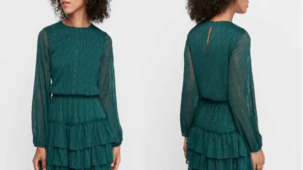 Express Smocked Waist Tiered Dress featured