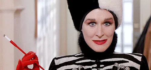 Glenn Close as Cruella de Vil in 101 Dalmatians