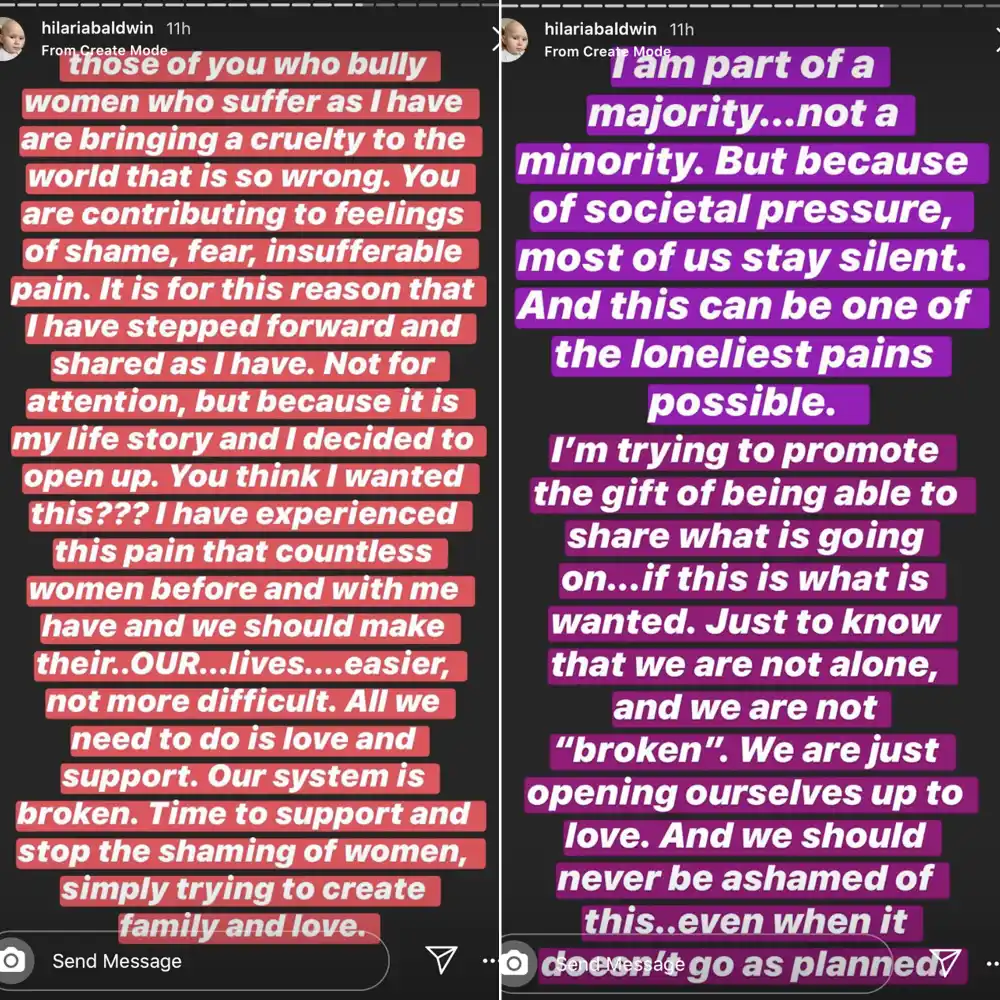 Hilaria Baldwin Slams &lsquo;Cruel&rsquo; Trolls Criticizing Her Decision to Share Miscarriage