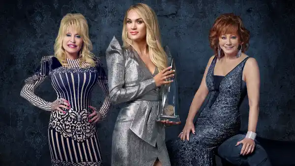 Hosts Carrie Underwood, Reba McEntire and Dolly Parton CMA Awards 2019