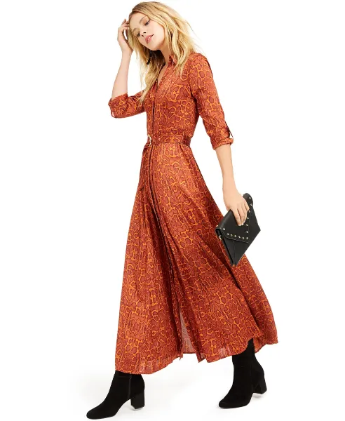 INC International Concepts I.N.C. Python-Print Maxi Shirtdress, Created For Macy's