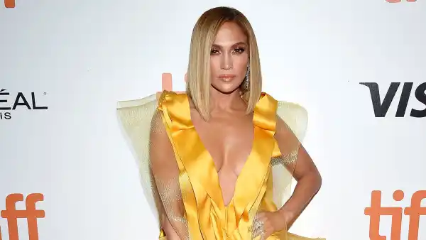 Jennifer Lopez Premiere for Hustlers Red Carpet Yellow Dress