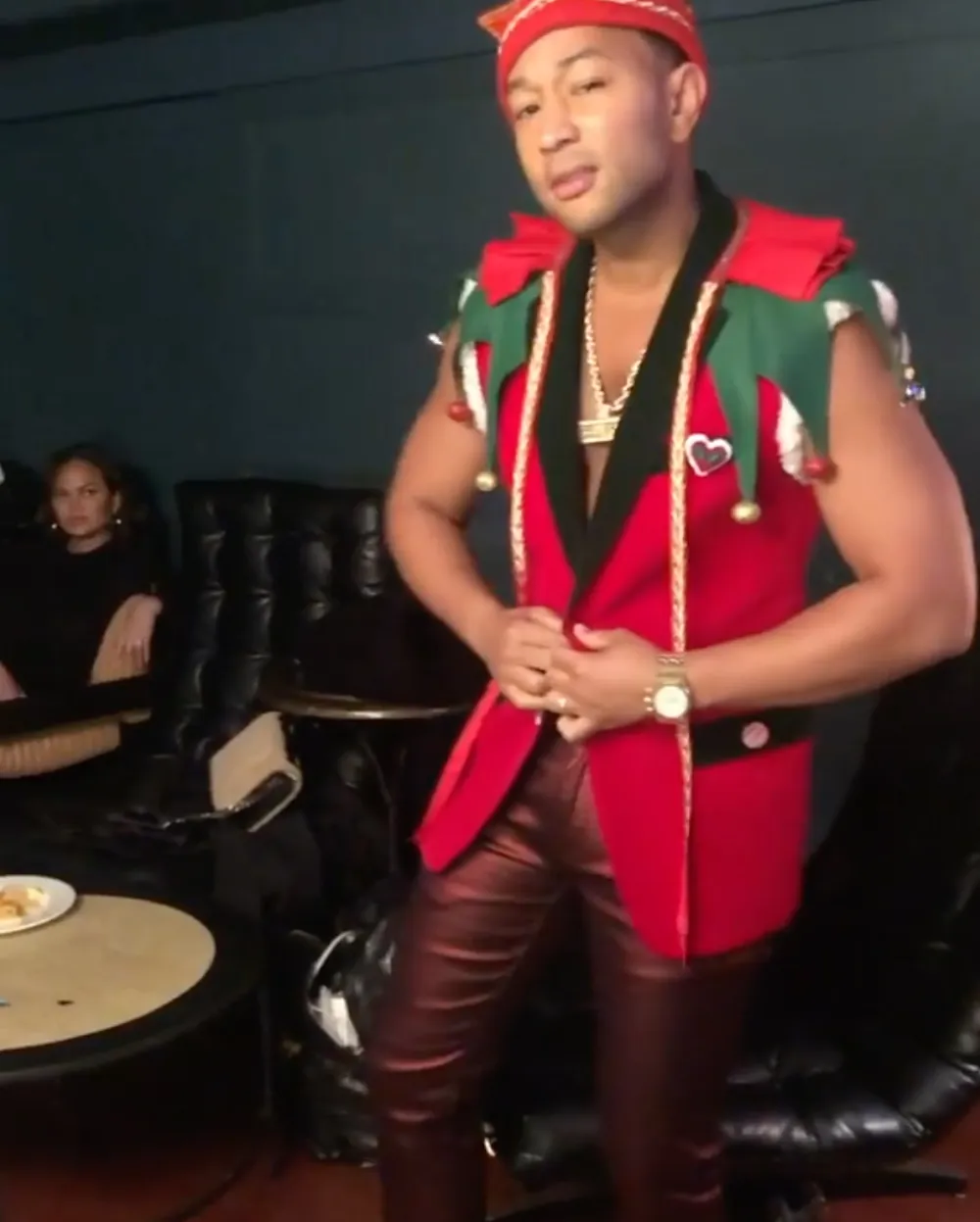 Chrissy Teigen Is Not Here for Husband John Legend&rsquo;s Sexy Elf Dance Moves