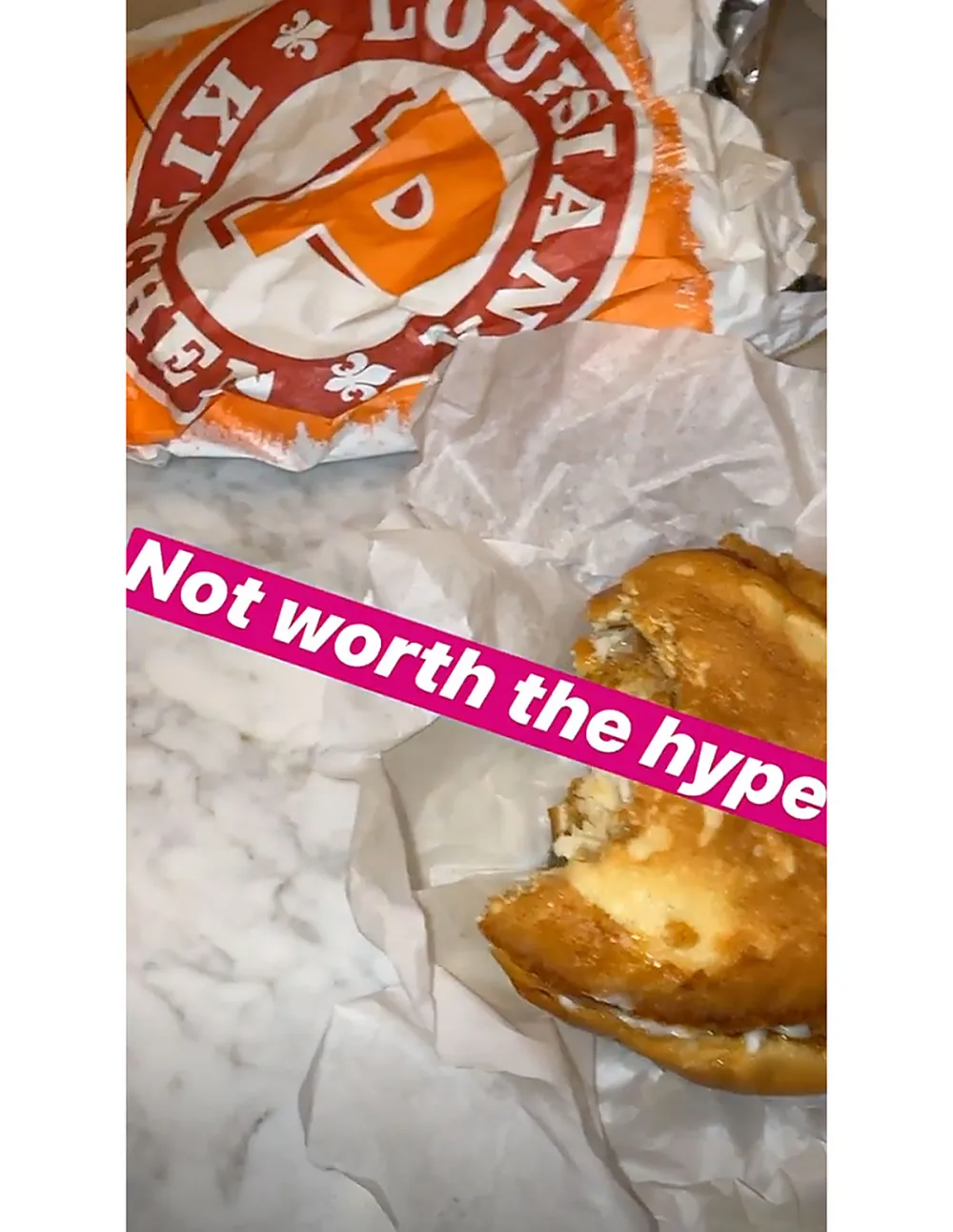 Justin Bieber Shades Popeye's Chicken Sandwich