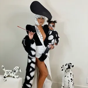 Khloe Kardashian and Her Daughter True Dress as Cruella de Vil and a Dalmatian for Halloween 2019