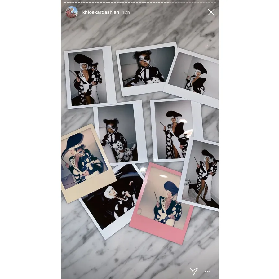 Khloe Kardashian and Her Daughter True Dress as Cruella de Vil and a Dalmatian for Halloween 2019