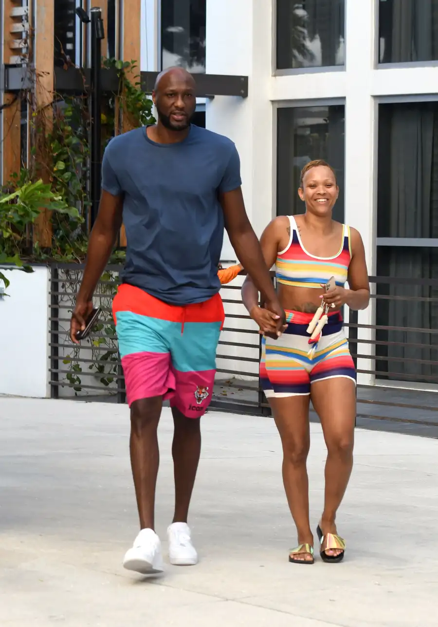 Lamar Odom and Fiancee Sabrina Parr Relax by the Pool After Surprise Engagement