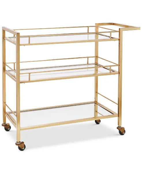 Martha Stewart Collection Barware with a Twist Bar Cart