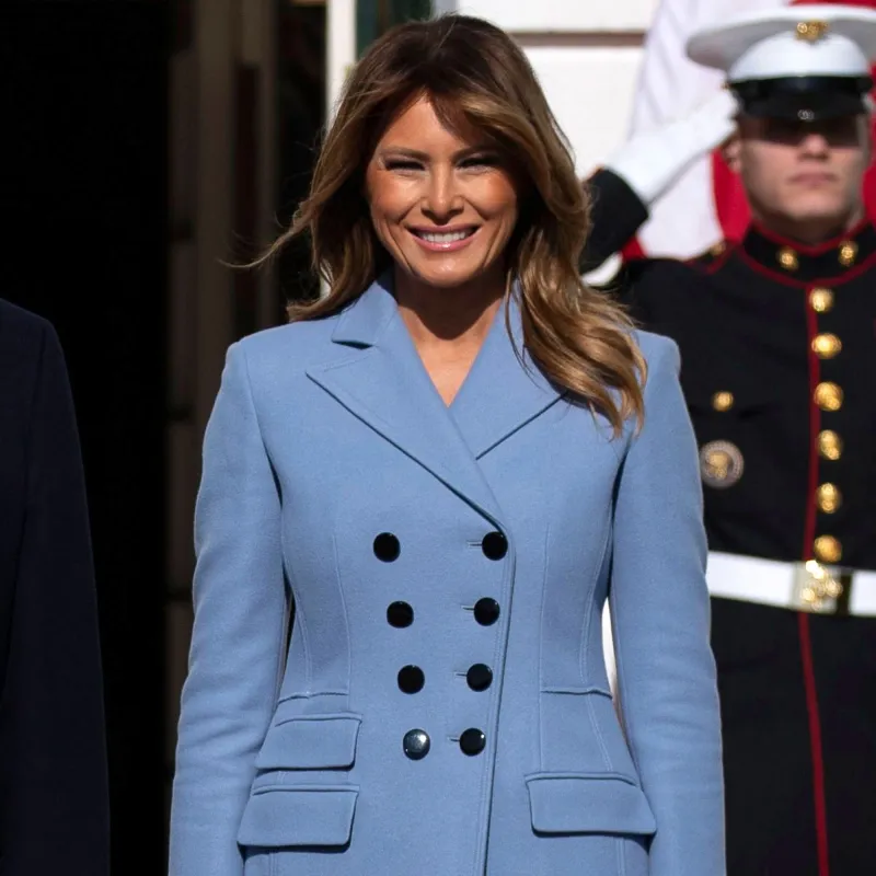 Melania Trump's Periwinkle Coat Is a Winter Fashion Essential